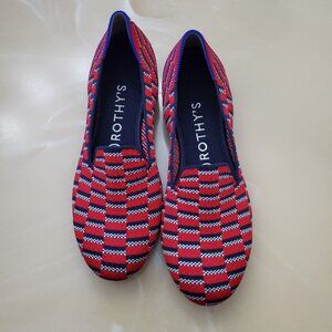 Rothy's The Loafer Cherry Red Mosaic Ballet Slip On Women's Flats Size 7.5